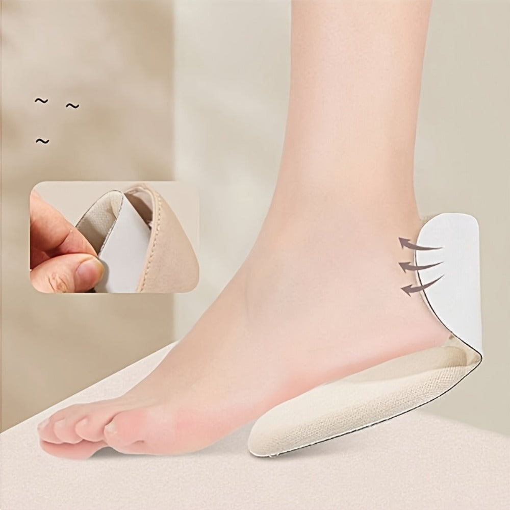 Beige Adhesive Heel Grip Pad Set with 12 Pieces in Six Pairs for Filling Space Inside Loose-Fitting Shoes