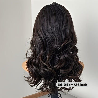Synthetic Wig 26-Inch Men's Loose Curls with Middle Part in Seven Colors and Breathable Cap
