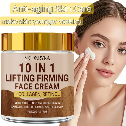 Face Cream 10-in-1 Moisturizing Formula in a Two-Jar Set with Refreshing Non-Greasy Texture for Daily Use