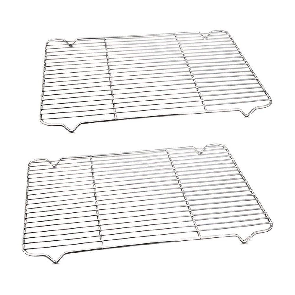 Two-Piece Carbon Steel Cooling Rack Set in Two Sizes for Cookies, Cakes, Roasting and Grilling