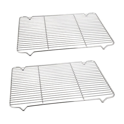 Two-Piece Carbon Steel Cooling Rack Set in Two Sizes for Cookies, Cakes, Roasting and Grilling