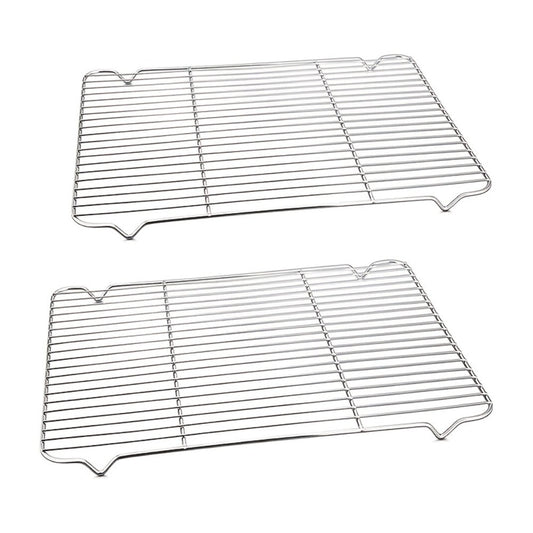 Cooling Rack 2pcs, Heavy Duty Carbon Steel Baking Rack for Cookies, Cakes and Roasting, Oven Safe Wire Rack for Grilling Turkey, Fits Standard Baking Sheet, for Home and Commercial Kitchen Use