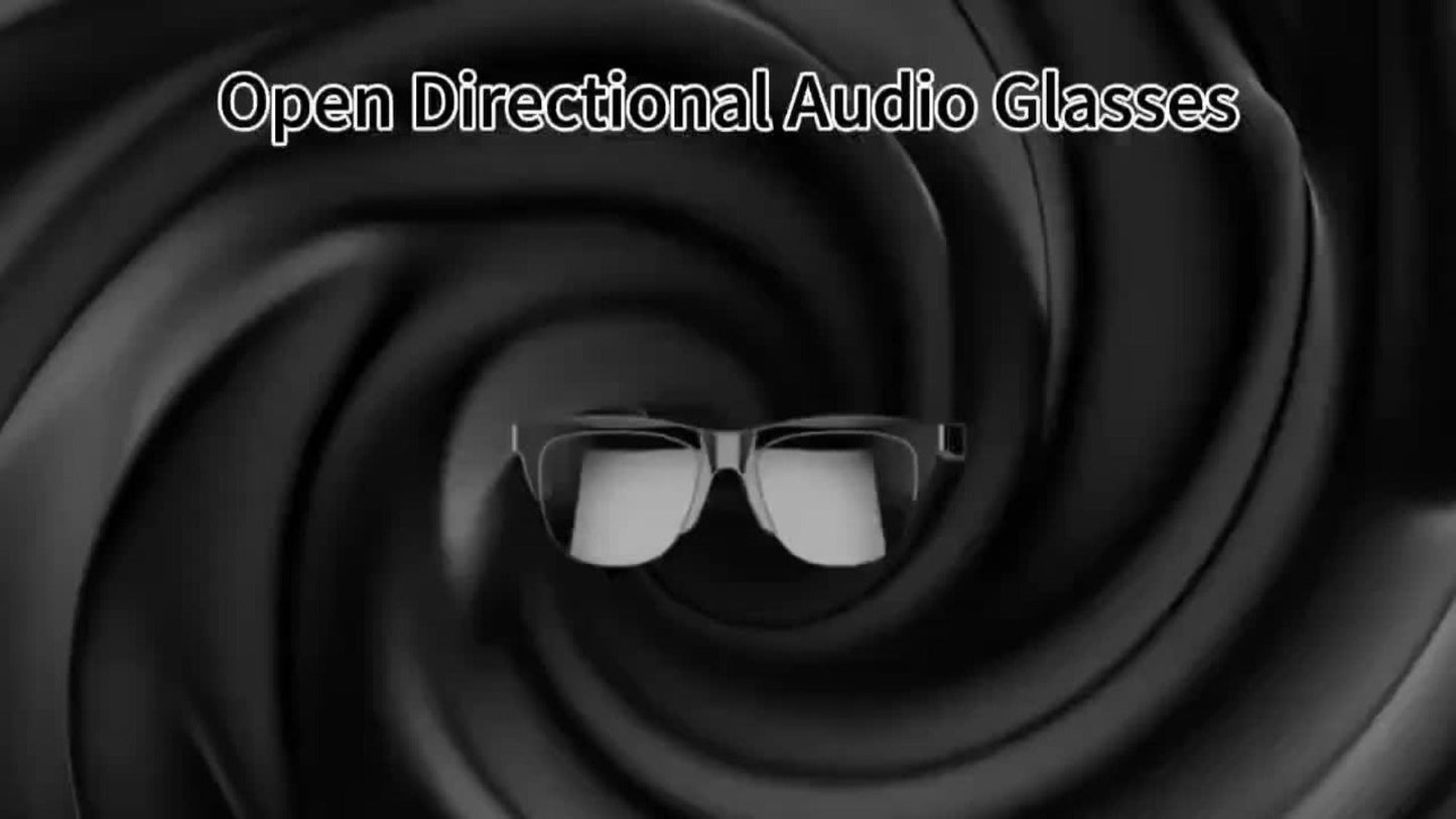 Open-Ear Audio Glasses with Bluetooth Built-In Speaker & Mic – Hands-Free Calls & Music | Lightweight Smart Eyewear for Cycling Driving Fishing Hiking Travel Office | Black & White | Wearable Tech Gift