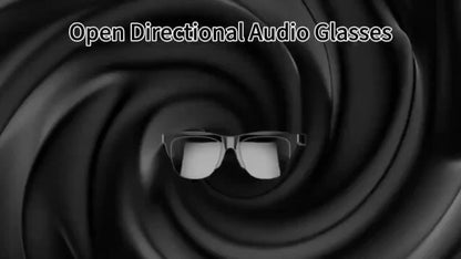 Open-Ear Audio Glasses with Bluetooth Built-In Speaker & Mic – Hands-Free Calls & Music | Lightweight Smart Eyewear for Cycling Driving Fishing Hiking Travel Office | Black & White | Wearable Tech Gift
