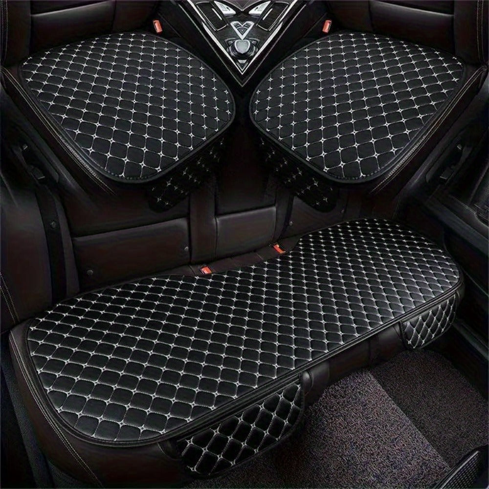 Car Seat Cover Rear Bench Protector with Source-Listed Water-Resistant Surface in Black or Red