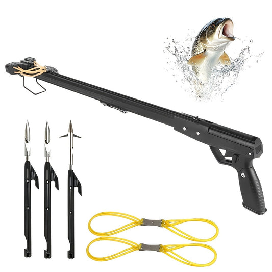 Fishing Slingshot Aluminum Alloy with Fishing Reel & Darts – Long Range Powerful Catapult, Non-Slip Grip, Thickened Power Band for Saltwater & Freshwater Fishing, Suitable for Beginners & Professional Anglers