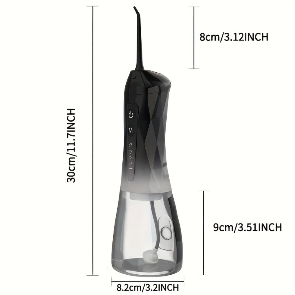 320ml USB-C Rechargeable Water Flosser with Four Nozzles, IPX7 Marking and Four Gradient Color Options