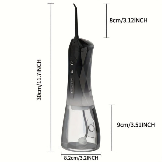 Water Flosser Portable Oral Irrigator - Type-C Rechargeable, 320ml Large Capacity, Full Body Waterproof, 4 Nozzles (3 Standard + 1 Orthodontic), Travel & Home Dental Cleaner for Adults & Braces