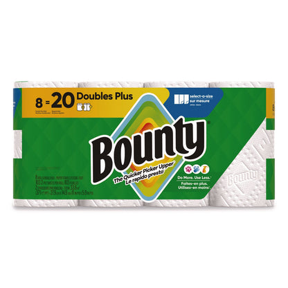 Paper Towels 8 Double Rolls, Bounty Select-A-Size Kitchen Paper Towel, 2-Ply 103 Sheets per Roll, 2X More Absorbent, White 5.9 x 11 Inch Sheets, Quicker Picker Upper for Kitchen & Household Messes