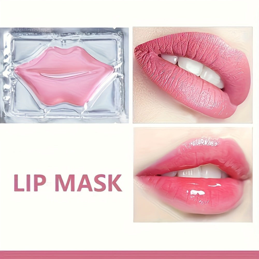 Hydrating Overnight Lip Mask Pink Moisturizing Nourishing Treatment for Dry Chapped Lips Repair – Gentle Peel-Off Lip Patch All Skin Types Women Self-Care Gift 15pcs