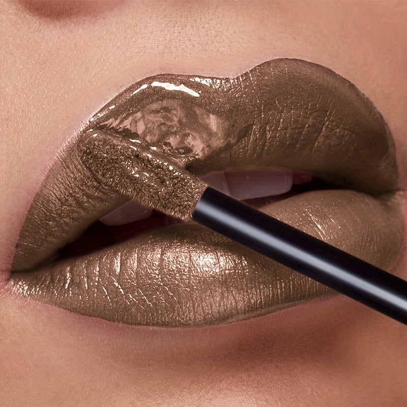 Metallic Shimmer Liquid Lip Color with 22 Numbered Shades, 7.2cm Clear Tube and Wand Applicator