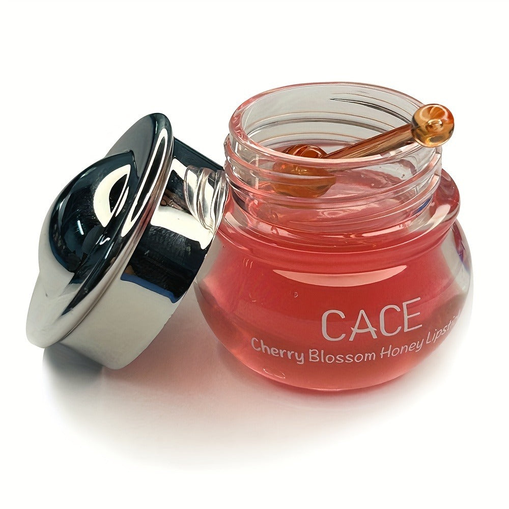 Lip Balm CACE 6-Piece Cherry Jar Set with Glossy Texture, Mini Applicator Spoons and Silver Lids