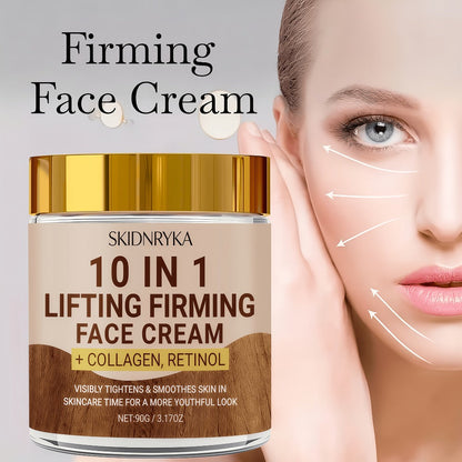 Face Cream 10-in-1 Moisturizing Formula in a Two-Jar Set with Refreshing Non-Greasy Texture for Daily Use