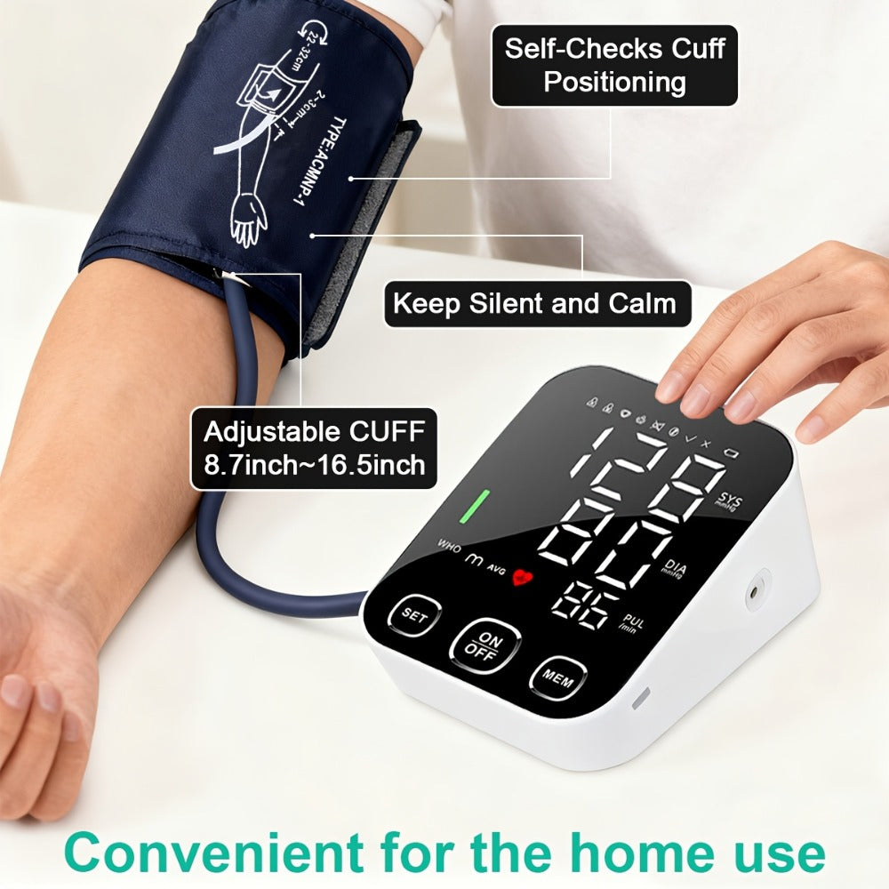 Blood Pressure Monitor Upper-Arm Device with 8.7-16.5 Inch Cuff, 4.5-Inch Backlit Display, Voice and 2 x 99 Memory