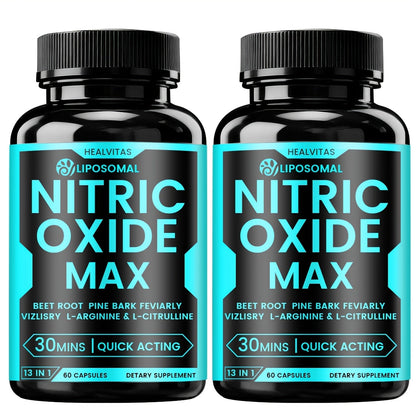 Dietary Supplement Capsules with HEALVITAS Label, L-Arginine, L-Citrulline, AAKG and 60 Count