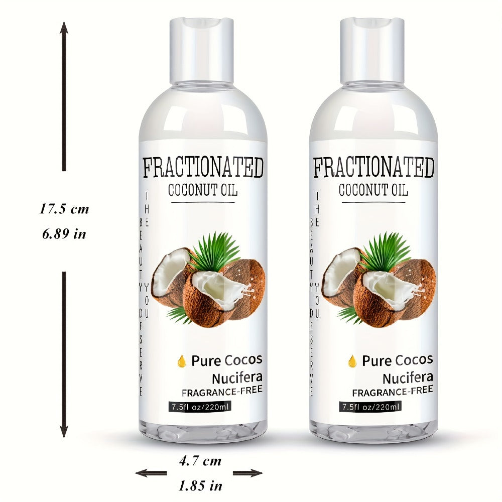 Fractionated Coconut Oil 4-Pack 7.5 fl oz Each, Pure Vegan Carrier Oil for Skin & Hair, Lightweight
