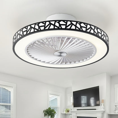 Flush Mount Ceiling Fan with Light and Remote 19 Inch, Low Profile LED Ceiling Fan 6 Wind Speeds Reversible Motor