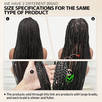 Curly Braid Full Lace Wig 40 Inch Handmade Lace Frontal Natural Black Extra Long Cascading Braids Protective Style for Women | Special Events Weddings Parties
