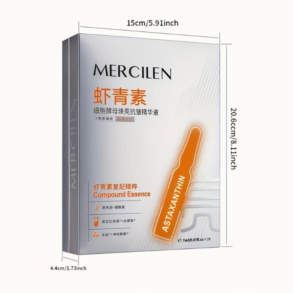 Face Serum Mercilen Astaxanthin Ampoule Set with 28 Individually Packed 2ml Essence Portions