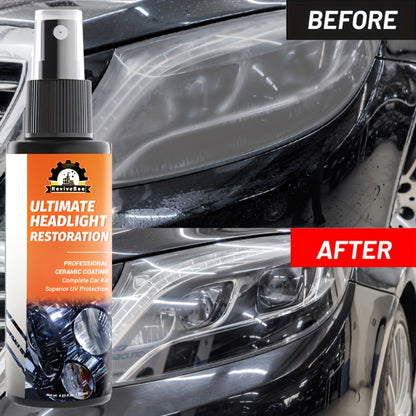 Car Headlight Restoration Kit – Removes Yellowing & Scratches, Restores Lens Clarity, Chemical-Free Physical Polish Cleaning Solution, Universal for All Vehicles, 1 Bottle