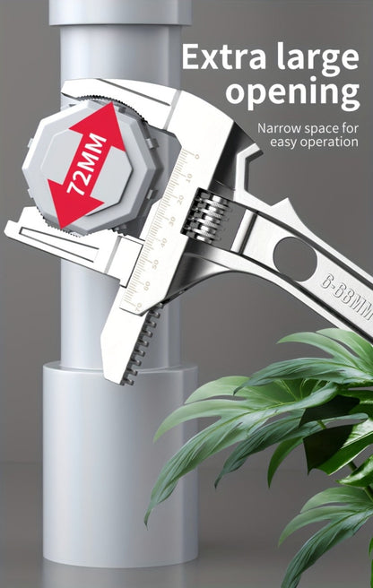 Adjustable Double-Ended Bathroom Wrench for Sink, Faucet and Pipe Work in Black or Silver Finish