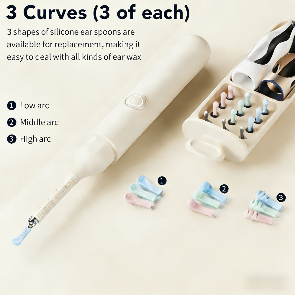 12-in-1 Rechargeable Camera Ear Cleaning Kit with LED Light, Storage Case and Beige or Blue Checkout