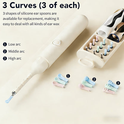 12-in-1 Rechargeable Camera Ear Cleaning Kit with LED Light, Storage Case and Beige or Blue Checkout