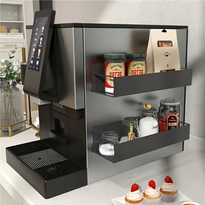 Magnetic Storage Box Organizer for Refrigerator, Washing Machine & Coffee Machine – Strong Magnetic Adsorption No-Drill Spice Rack & Kitchen Organizer, Stylish Household Storage (Black/White, 2/4pcs)