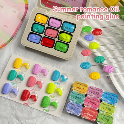 UV Gel Nail Polish Set 9 Colors Dopamine Summer – High-Saturation Gradient Soak Off Semi Permanent Nail Art Kit for Salon & DIY Manicure Gift for Women