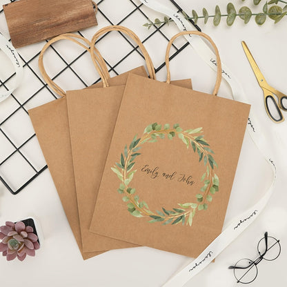 Brown Kraft Paper Gift Bags with Handles 100 Pack, 10x5x13 Inch Large Shopping Bags Bulk, Kraft Paper Bags for Birthday Party Wedding Retail Boutique Gift Wrapping