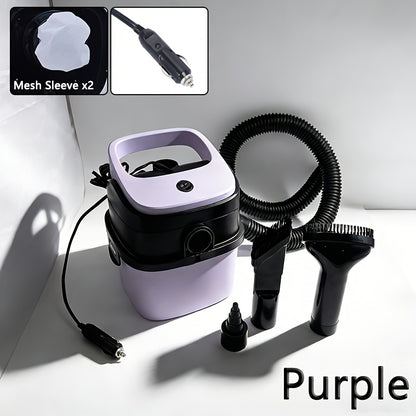 12V Bucket-Style Car Vacuum Cleaner with Suction and Blower Ports, 0.4L-Plus Source Capacity and Seven Colors
