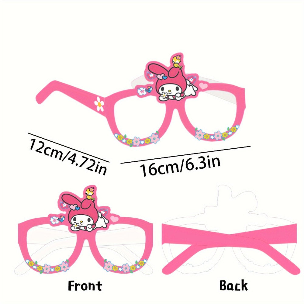 Sanrio Photo Booth Glasses Props 12 Pcs Hello Kitty Kuromi My Melody Cinnamoroll Gudetama – Licensed Paper Party Eyewear for Birthday Party Favors, Holiday Celebrations, Kawaii Themed Events & Seasonal Decor