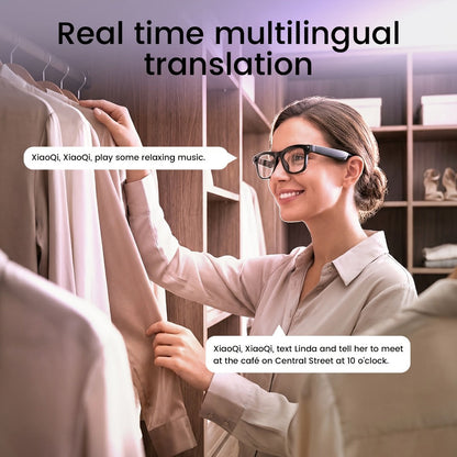 Smart Glasses 2MP Camera Eyewear with 100+ Language Translation, Bluetooth Calls and Black or Clear Lenses