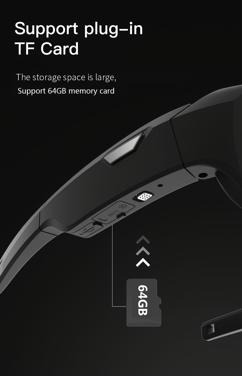 Dark-Lens Camera Glasses with A31, A33 and S36 Frame Models and Optional 64GB Card Bundles
