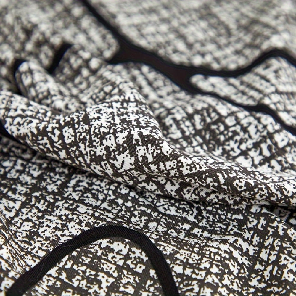 Sofa Cover Gray Printed Skirt Slipcover with Elastic Stretch Fit for 1, 2, 3 or 4-Seater Sofas