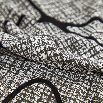 Sofa Cover Gray Printed Skirt Slipcover with Elastic Stretch Fit for 1, 2, 3 or 4-Seater Sofas
