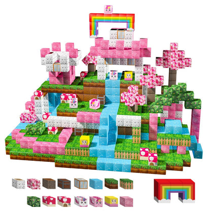 Magnetic Building Blocks Unicorn STEM Toy 48 or 110pcs – Magnetic Tiles for Toddlers Girls Ages 3+, Sensory Learning Toy, Birthday Gift, Multicolor Magnetic Cubes Set