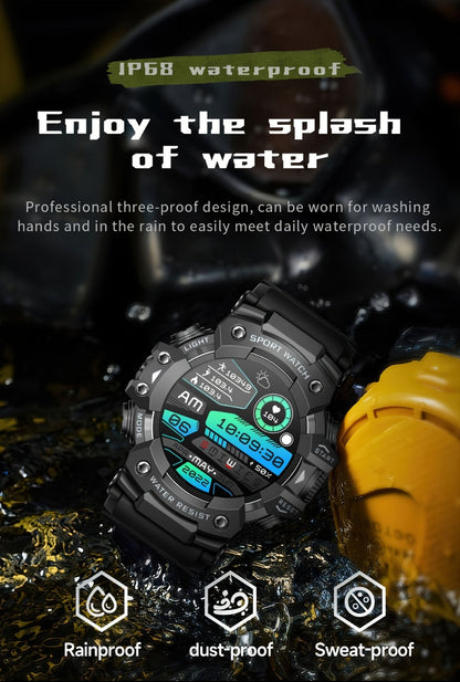 Smartwatch for Men 1.32 Inch Tactical Watch with LED Flashlight, SOS and 100+ Sport Modes in Eleven Colors