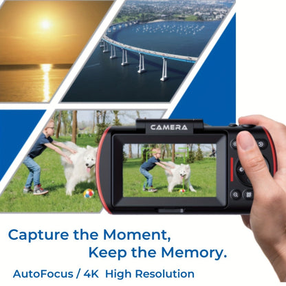 Digital Camera 4K Vlogging Model with 48MP Capture Marking, WiFi, 3-Inch 180° Flip Screen, 16X Digital Zoom and 32GB Card