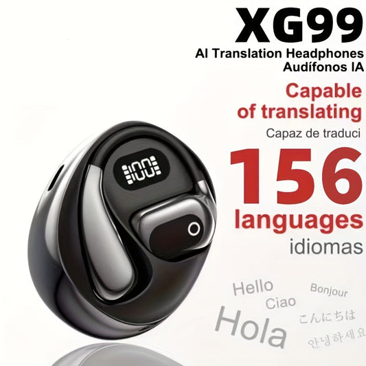 Stylish AI Translation Earbuds 150 Languages Wireless Delay-Free Music Real-Time Voice Translator Rechargeable Type-C Charging Case Multilingual Communication
