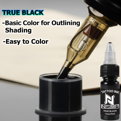 Tattoo Ink NISIMP 7- or 14-Color Gift Box Set with Transparent Bottles and Two Configurations