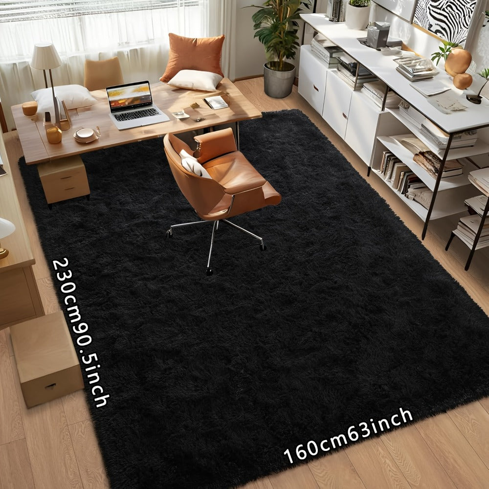 Tie-Dye Plush Area Rug in Light Gray, Dark Gray, Light Pink or Black, 63 by 90 Inch Floor Mat