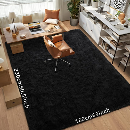 Tie-Dye Plush Area Rug in Light Gray, Dark Gray, Light Pink or Black, 63 by 90 Inch Floor Mat