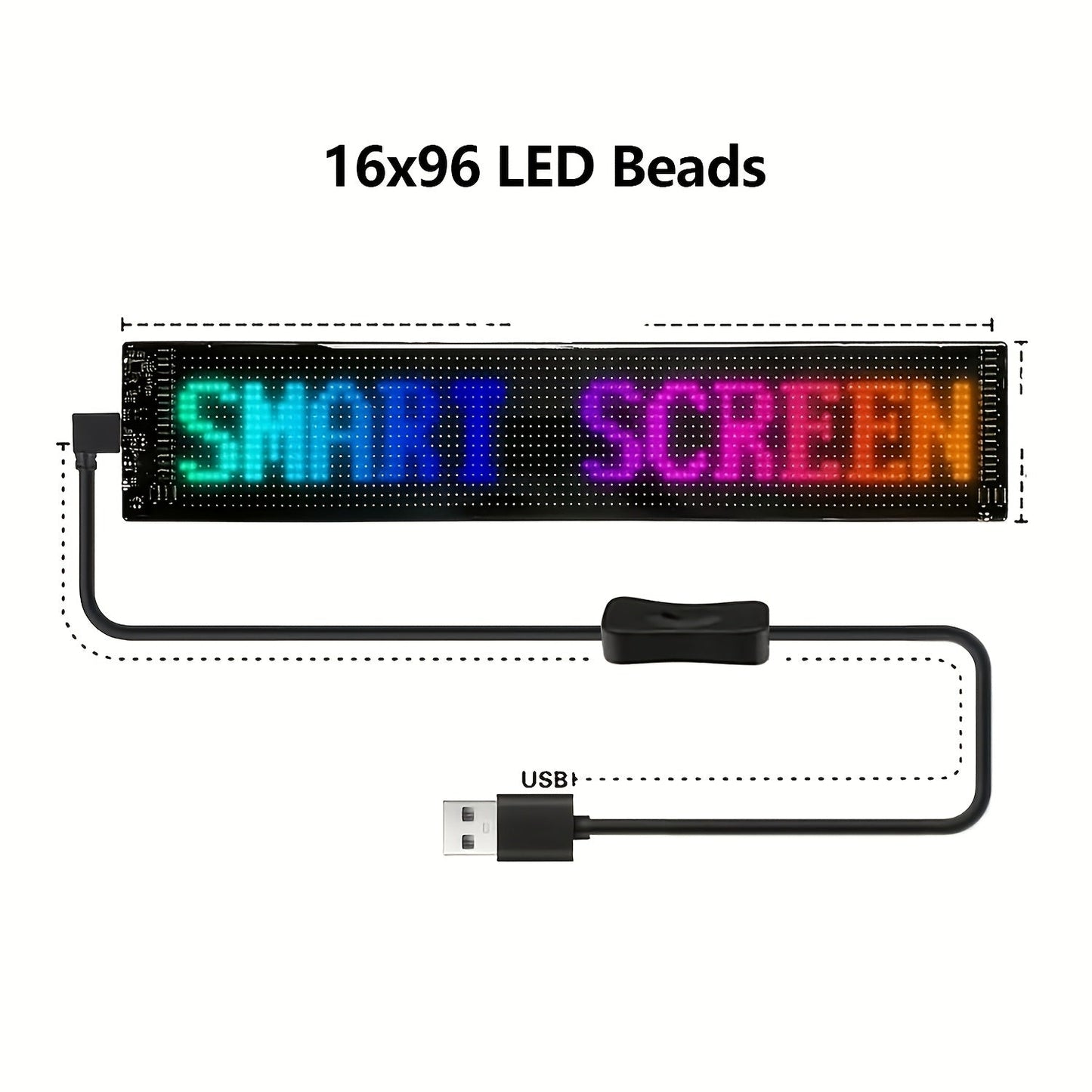 LED Matrix Panel Flexible Programmable Display - Bluetooth APP Control, USB Powered DIY LED Sign Board, Custom Text & Animation for Store Car Hotel Holiday Decoration