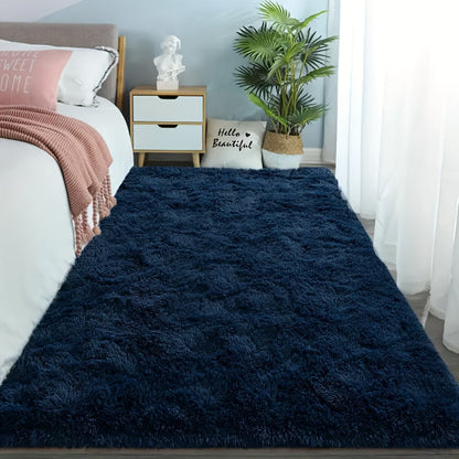 Shaggy Area Rug Soft Plush Fuzzy Carpet Non-Slip Tie-Dye Design for Bedroom Living Room Nursery Dorm — Pet Friendly Machine Washable Multiple Sizes & Colors