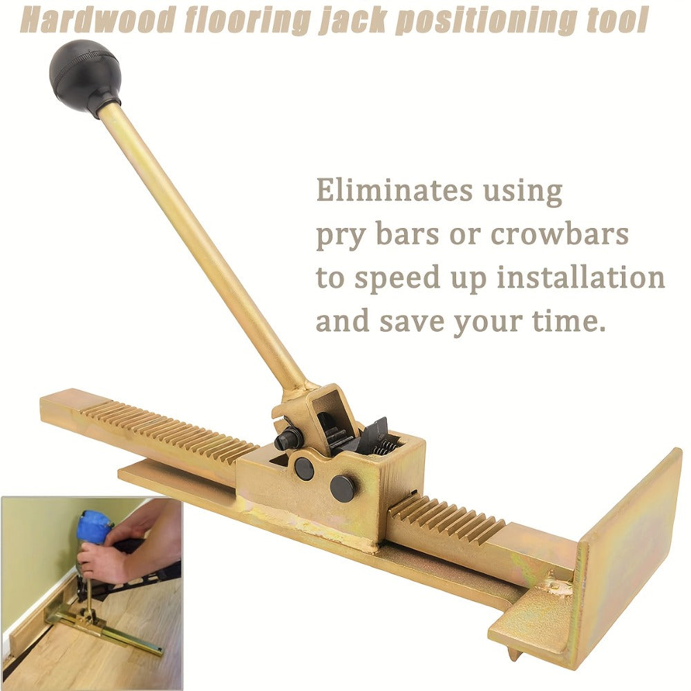 Hardwood Flooring Jack and Positioning Tool for Tongue-and-Groove, Laminate and Engineered Wood Installation