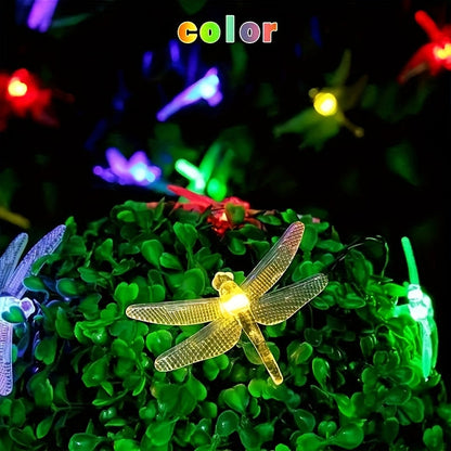 Solar Dragonfly String Lights Outdoor 30 LED 8 Modes