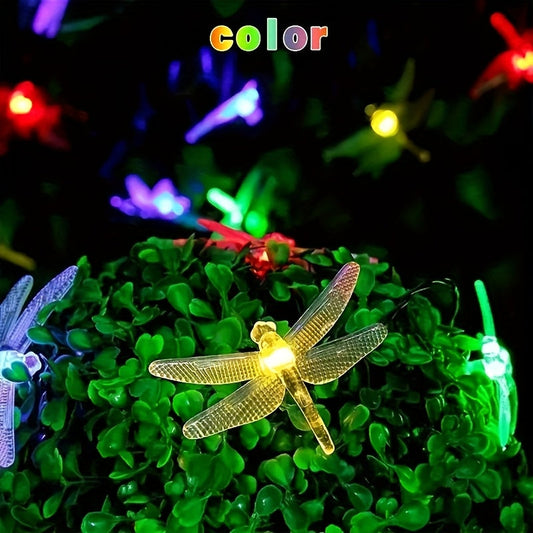 Solar Dragonfly String Lights Outdoor 30 LED 8 Modes