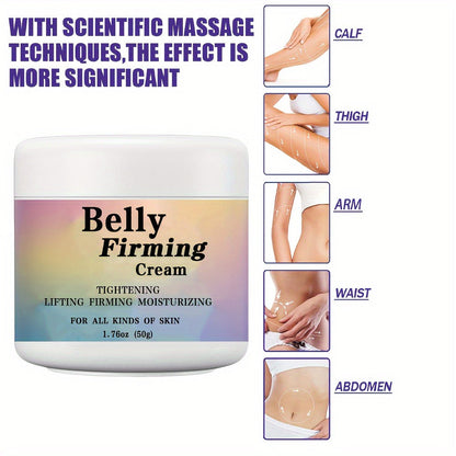 Body Cream 50g Jar with Caffeine Shea Butter Vitamin E and Macadamia Oil for External Belly Arm and Body Use