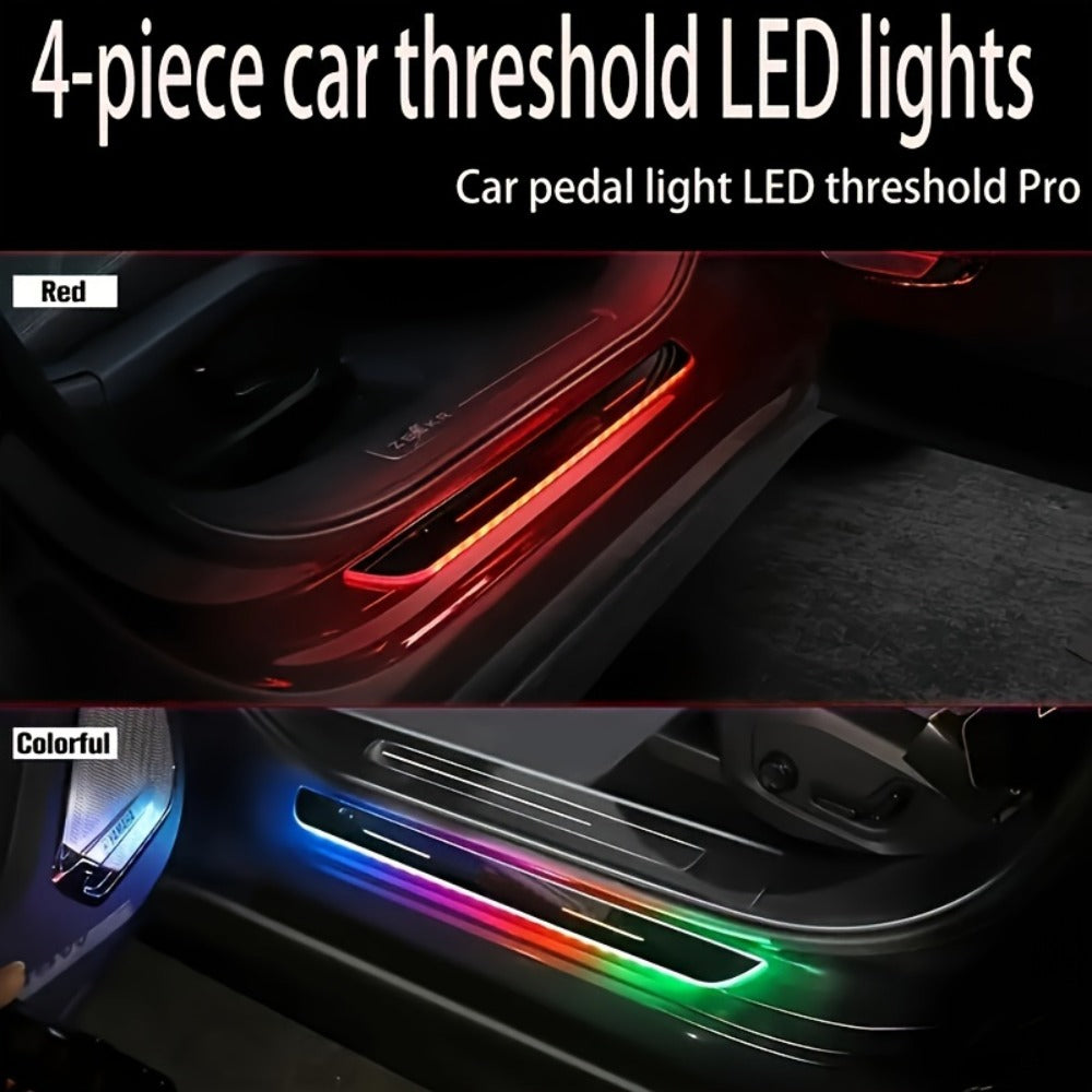 LED Door Threshold Welcome Light 4 Pack Wireless - Auto Motion Sensor, 7 Preset Colors, No Wiring